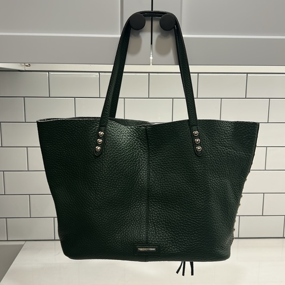 Rebecca Minkoff Dark Green Unlined Leather Tote Bag. - Picture 3 of 10